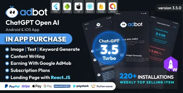 AdBot - ChatGPT Open AI Android and iOS App