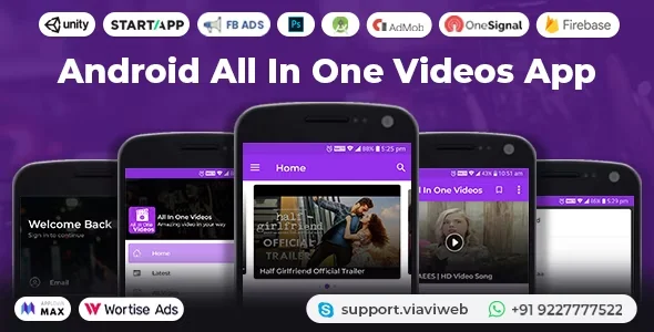 Android All In One Videos App (DailyMotion,Vimeo,Youtube,Server Videos, Admob with GDPR)