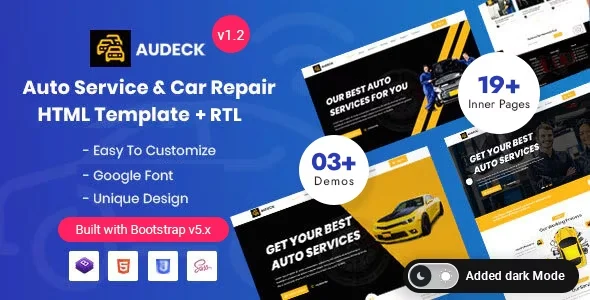 Audeck v1.1 – Auto Servicing Bootstrap 5 Template Free