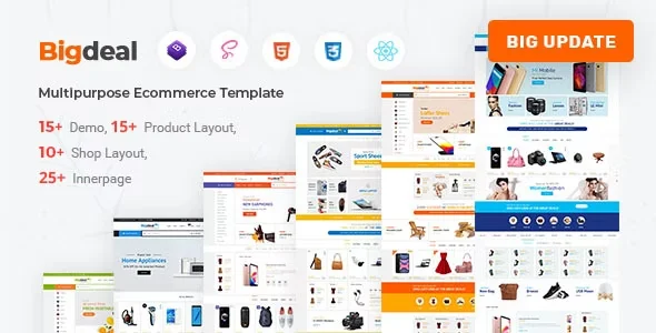 Bigdeal - React Next Js Ecommerce Graphql | Html Template Bundle