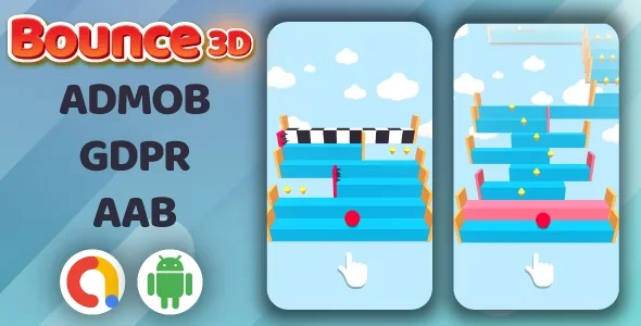 Bounce3D Jumping Ball Android Game + Admob