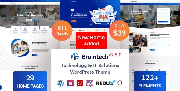 Braintech v2.3.9 – Technology & IT Solutions WordPress Theme Free