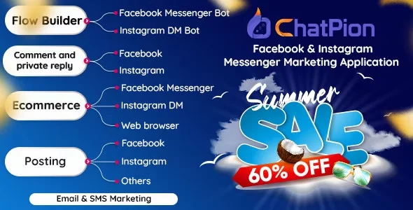 ChatPion - Facebook & Instagram Chatbot,eCommerce,SMS/Email & Social Media Marketing Platform (SaaS)