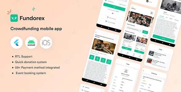 Crowdfunding Platform Flutter Mobile App - Fundorex