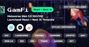 GamFi - Metaverse Web3 IGO Launchpad React, Next JS Template