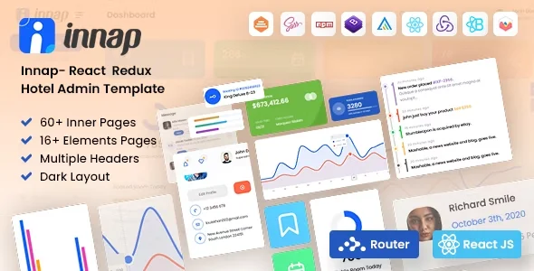 Innap v1.2 – React Redux Hotel Admin Template Free