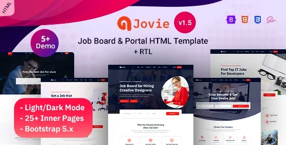 Jovie v1.4 – Job Board & Portal HTML Template Free