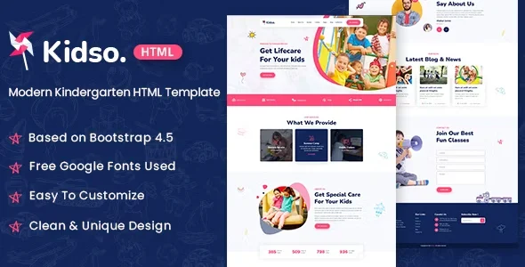 Kidso - Modern Kindergarten HTML Template