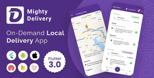 MightyDelivery - On Demand Local Delivery System Flutter App