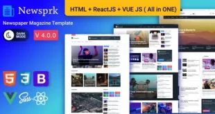 Newsprk v1.1 – Vue JS Newspaper Template Free