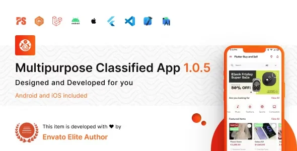 PSX Multipurpose Classified Flutter App with Laravel Admin Panel ( 1.0.5 )