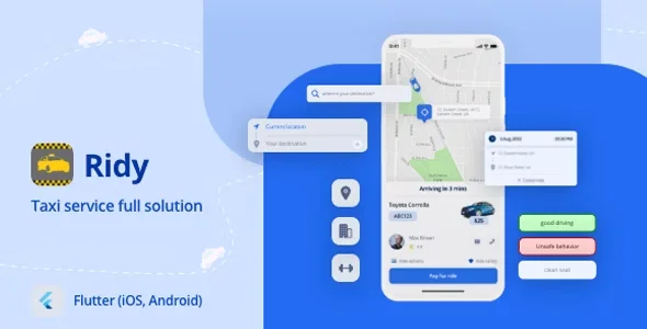 Ridy Flutter - Full Taxi solution