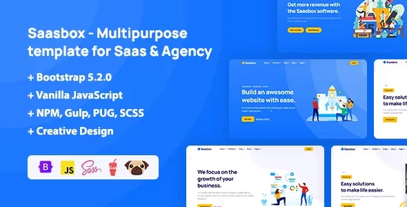 Saasbox v1.0 – Multipurpose HTML Template for SaaS & Agency Free