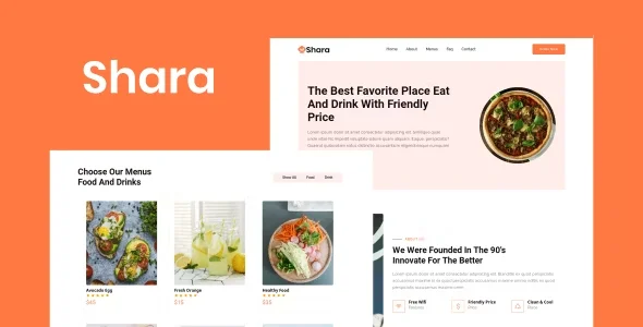 Shara - Food & Drink Landing Page Template