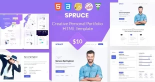 Spruce v1.1 – Personal Portfolio and vCard Template Free