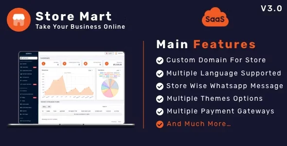 StoreMart SaaS - Online Product Selling SaaS Business Website Builder